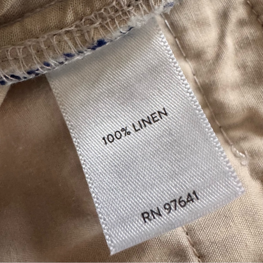 J. Jill 100% linen wide leg pinstripe pants size Medium Petite - Picture 6 of 8